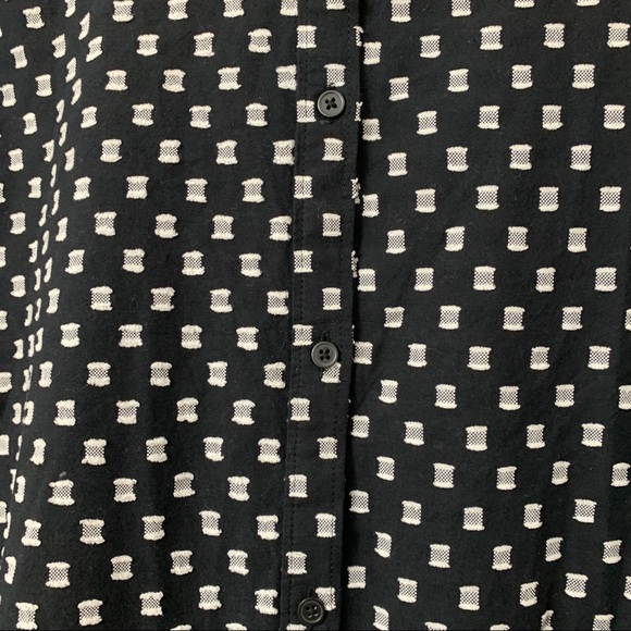 LOFT Geo Tiered Ruffle Sleeve Top with Button Back - Picture 6 of 8